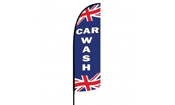 Car Wash Union Jack Custom Advertising Flag